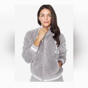 Figs Bafia Sherpa Jacket XL Grey Womens Midweight Sweatshirt VERY NICE - RARE